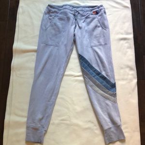 SAVE $100!! on Aviator Nation Sweatpants Blue Chevron